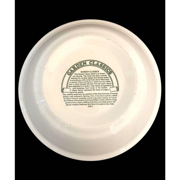 Vintage 1983 Royal China Garden Classics Ceramic Taco Salad Serving Bowl Recipe - Picture 4 of 5